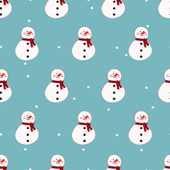 seamless cute snowman pattern