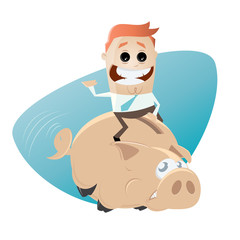 sparschwein reiten sparen rodeo lustig