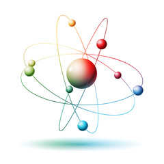 kolorowy atom wektor - obrazy, fototapety, plakaty