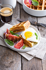 Chickpeas flour waffles with egg