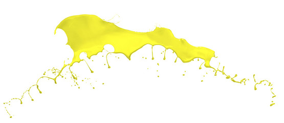 Obraz premium yellow paint splash on white background