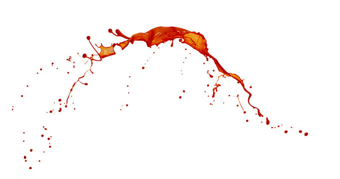 Red Splash Over White Background