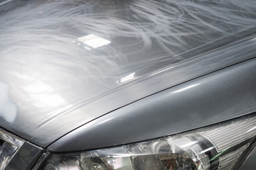 Car paint repair series : Damaged hood 
