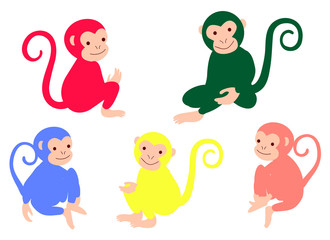 猿（カラフル）