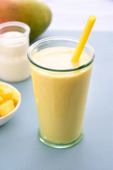 Mango lassi smoothie drink.