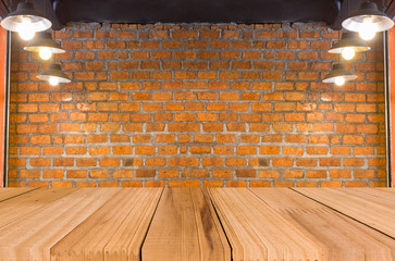 Grungy textured red brick and stone wall with warm brown wooden
