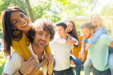 Couples having fun outdoors
