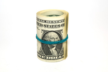 Banknotes US dollars related to the stack