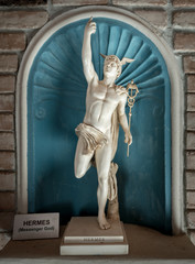 Ancient statue god of commerce Hermes - Mercury