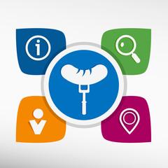 Sausage  icon and icons set vector illustration