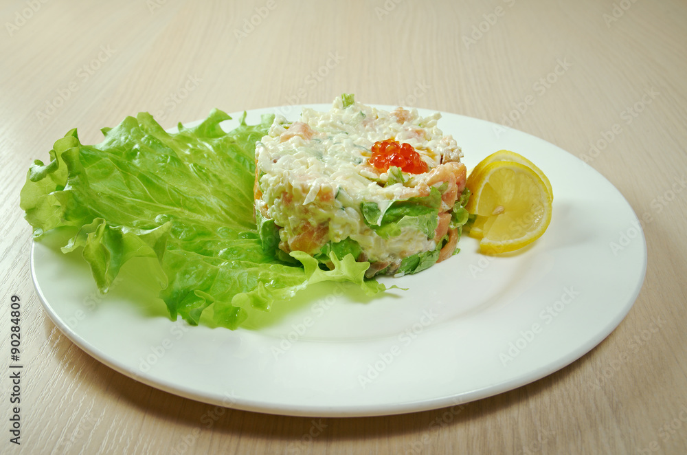 Canvas Prints Salad with salmon