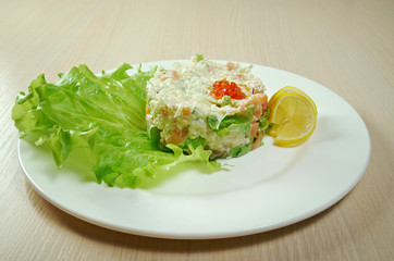 Salad with salmon