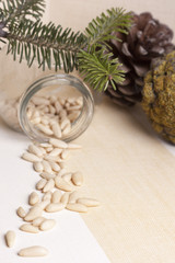 Obraz na płótnie Canvas seed pine nut
