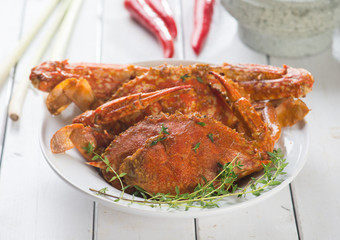asian style spicy chilli crab, ketam masak cili