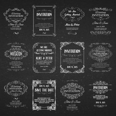 Set of templates with banners vintage design elements