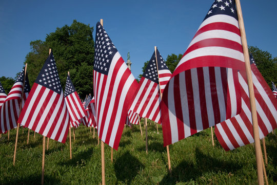 20,000 American Flags are displayed for every resident of Massachusetts who died in a war over the past 100 years, Boston Common, Boston, MA, Memorial Day, 2012.
