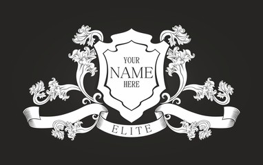 Template monogram. Vintage logo. Motto. Vector illustration for restaurant, cafe, pub, business, heraldic.