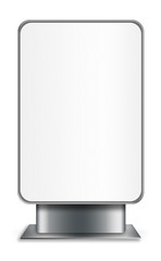 Vertical billboard isolated on white background.