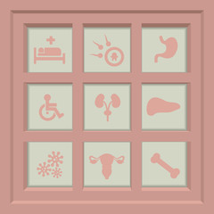 Fototapeta na wymiar Abstract creative concept vector set of healthcare and medical