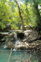 Waterfall in Erawan national park (Thailand)