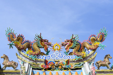 Chinese Dragon and blue sky.