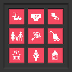 Abstract creative concept vector set of family icons for web and