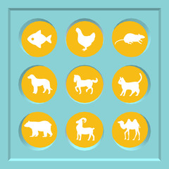 Abstract creative concept vector set of animals icons for web