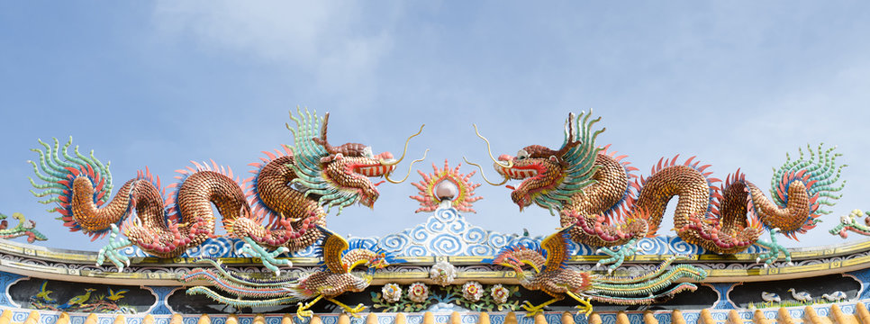 China Dragon, Chinese Temple In Thailand.