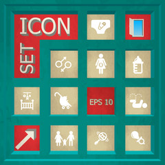 Abstract creative concept vector set of family icons for web and