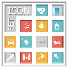 Abstract creative concept vector set of family icons for web and
