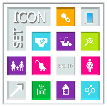 Abstract creative concept vector set of family icons for web and