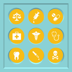 Fototapeta premium Abstract creative concept vector set of healthcare and medical