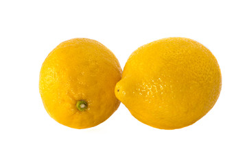 Pair of lemons isolated on a white background