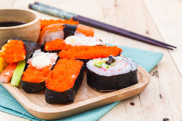 Japanese sushi traditional food.