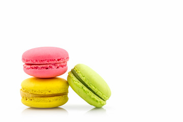 Sweet and colourful french macaron or macaron.