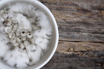 Dessert of job's tears with coconut milk\