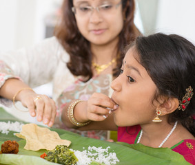 Indian girl eating
