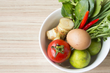bowl of spices and egg