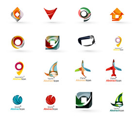 Set of various geometric icons -  rectangles triangles squares