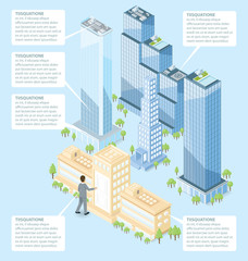 Vector 3d Flat Isometric Office Building