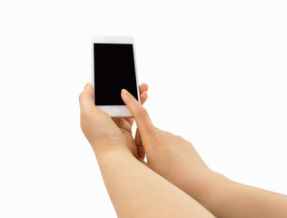 touching my new smartphone