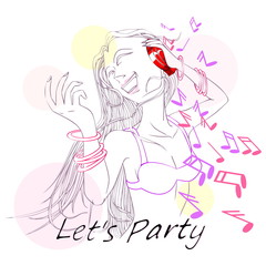 Girl is dacing in the party
