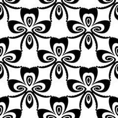 Design seamless monochrome flower pattern