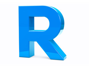 3D R Isolated Letter Render. Metal Type Character.