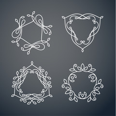 Set of outline monogram 05