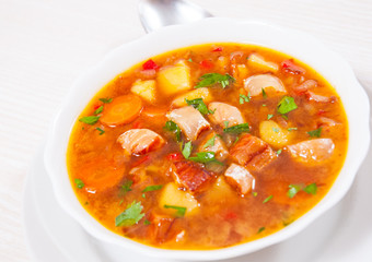 Fish soup with vegetables