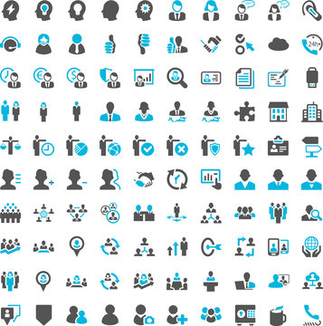 People Work Business Iconset blue