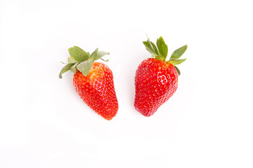 Fresh Strawberries Isolated on White Background.