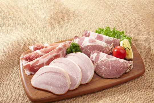 ハム盛り合わせ(ロースハム,生ハム,ペッパーシンケン)