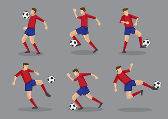 Fototapeta na wymiar Soccer Player with Soccer Ball Vector Illustration